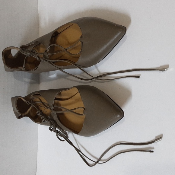 Massimo  Matteo women leather pointy toe lace up ballet flat 9.5us y2k retro - Picture 1 of 11